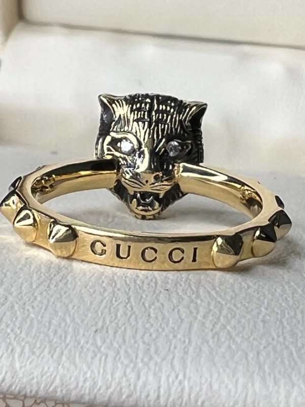 Новое золотое кольцо Gucci 750 пробы